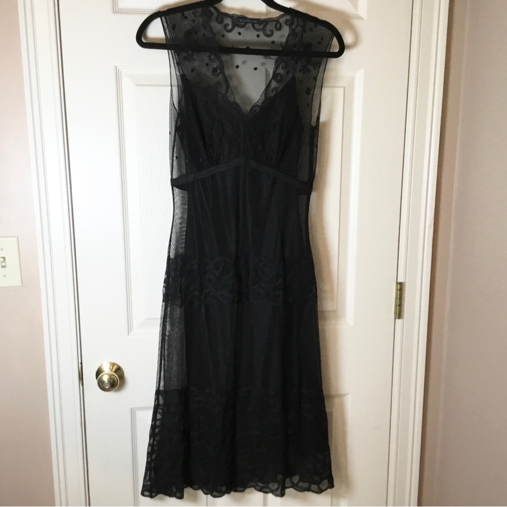Elie Tahari 2-Piece Elegant Black Sheer Dress - 4
